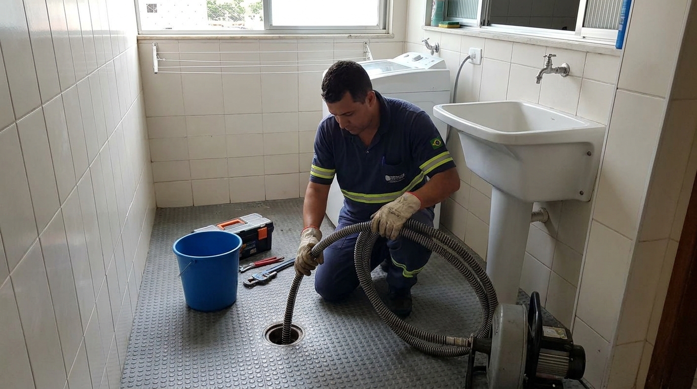 Desobstrução na Cozinha no Colina do Sol, Catanduva‑SP